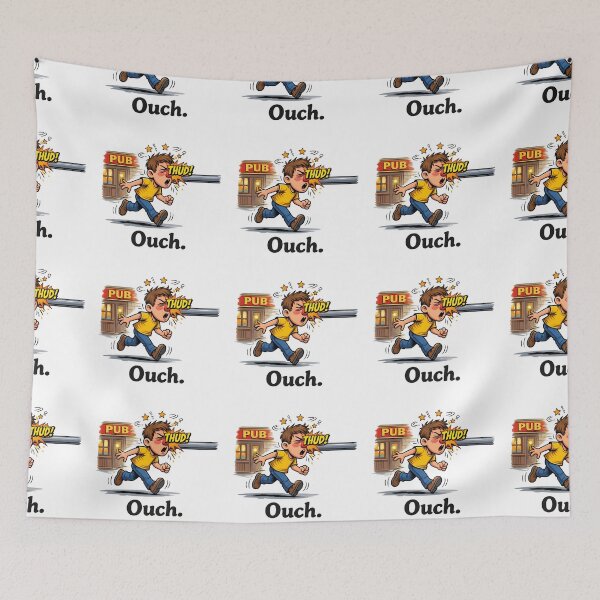 Item preview, Ran Into A Bar Funny Pub Joke Ouch T-Shirt designed and sold by Hornace88studio.