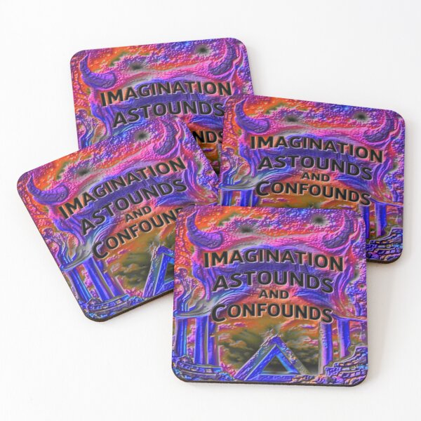 Item preview, imagination dark fluor colorful geometric typographic abstract  designed and sold by SmashingDeals.