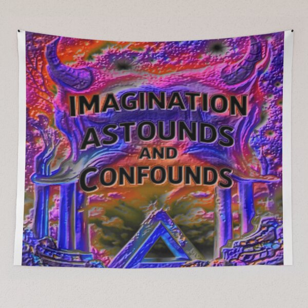 Item preview, imagination dark fluor colorful geometric typographic abstract  designed and sold by SmashingDeals.