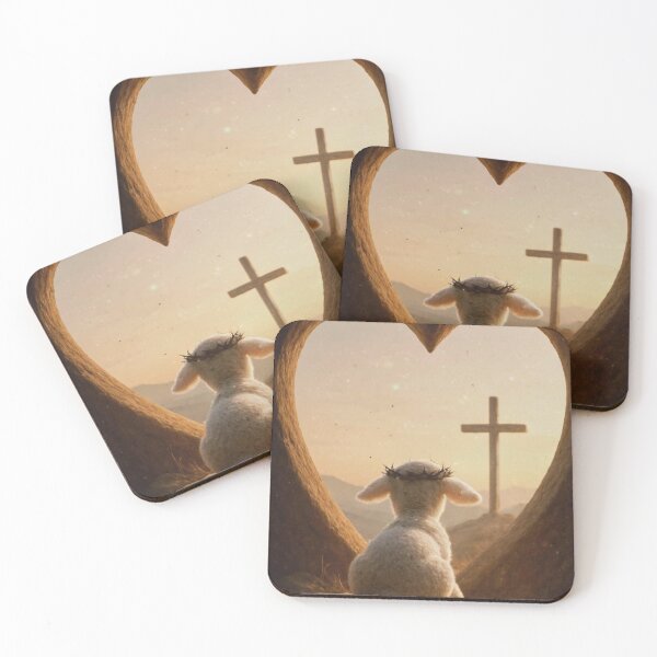 Artikelvorschau, Lamm Gottes – Ästhetisches Kunstwerk: Herzkreuz des christlichen Glaubens entworfen und verkauft von Jesus-istheway.