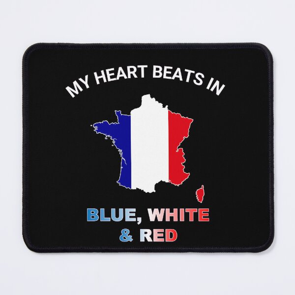 Item preview, France Gallic Rooster - My Heart Beats in Blue White Red designed and sold by FancifulDesign.