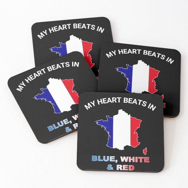 Item preview, France Gallic Rooster - My Heart Beats in Blue White Red designed and sold by FancifulDesign.