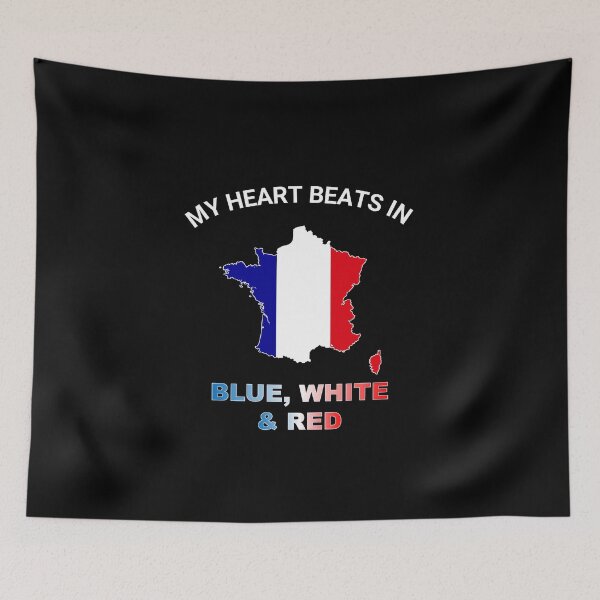 Item preview, France Gallic Rooster - My Heart Beats in Blue White Red designed and sold by FancifulDesign.