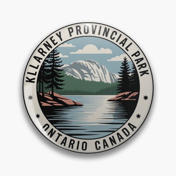 Item preview, Killarney Ontario - Killarney Provincial Park Vintage Landscape Badge designed and sold by JessArty ⭐⭐⭐⭐⭐.