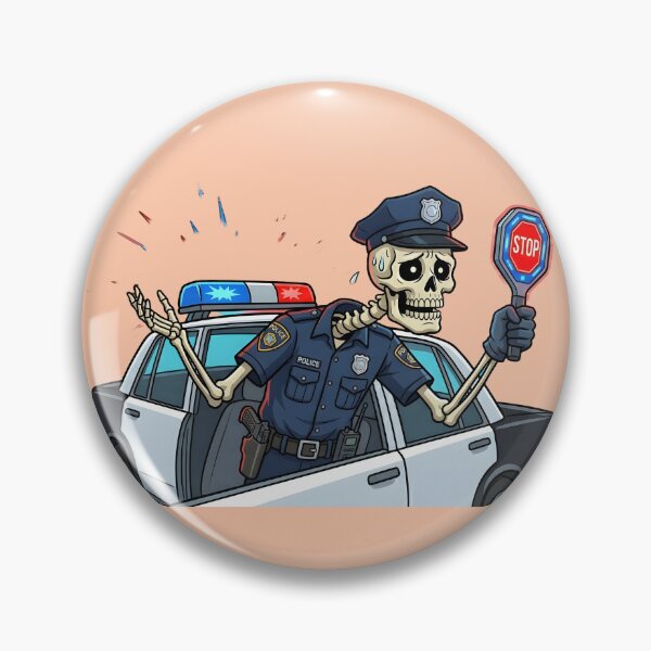 Item preview, Skeleton Police Stop Sign T-Shirt | Funny Skeleton Cop with Car Graphic Tee | Dark Humor Law Enforcement Design designed and sold by Raw Tigers.