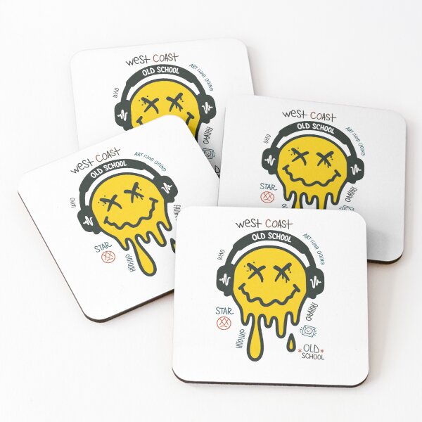 Item preview, West Coast Old School Melting Smiley Face — Retro Hip Hop Streetwear Illustration designed and sold by Colorful-Garden.