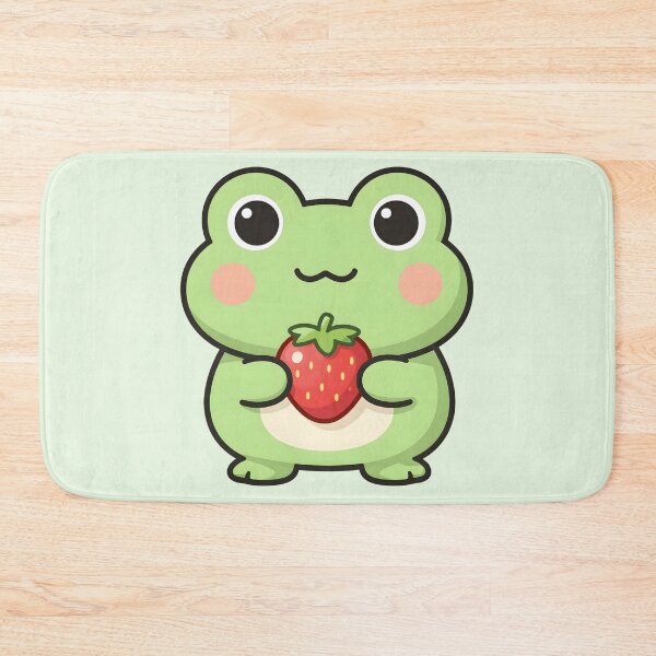 Item preview, Cute Frog Holding Strawberry Kawaii Sticker designed and sold by AkriDesigns.