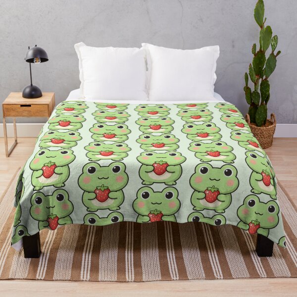 Item preview, Cute Frog Holding Strawberry Kawaii Sticker designed and sold by AkriDesigns.