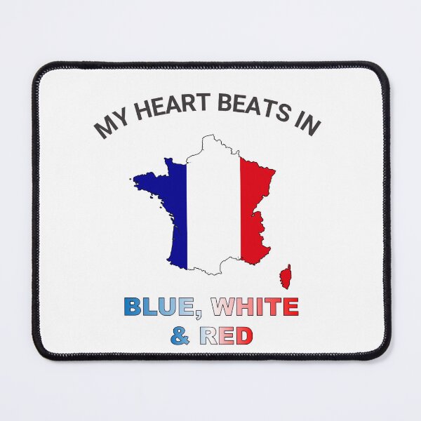 Item preview, France Gallic Rooster - My Heart Beats in Blue White Red designed and sold by FancifulDesign.