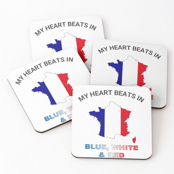 Item preview, France Gallic Rooster - My Heart Beats in Blue White Red designed and sold by FancifulDesign.