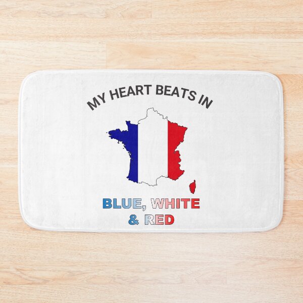 Item preview, France Gallic Rooster - My Heart Beats in Blue White Red designed and sold by FancifulDesign.