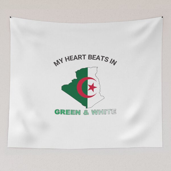 Item preview, Algeria Fennec Fox - My Heart Beats in Green and White designed and sold by FancifulDesign.