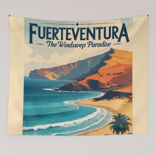 Item preview, Retro Fuerteventura Travel Art – Surf & Sun Nostalgia designed and sold by Ceemko's Vintage Corner.