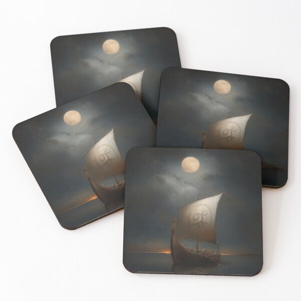 Item preview, Moonlit Viking Ship designed and sold by NordicDreams.