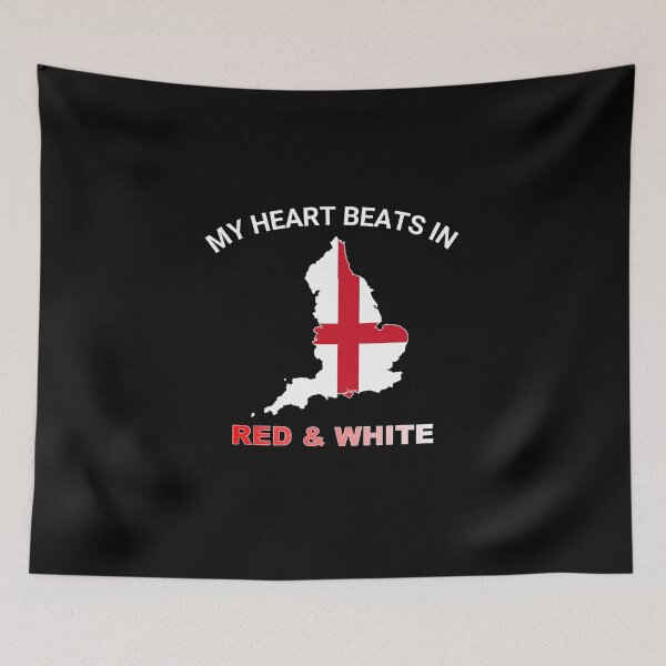 Item preview, England Three Lions - My Heart Beats in Red and White designed and sold by FancifulDesign.