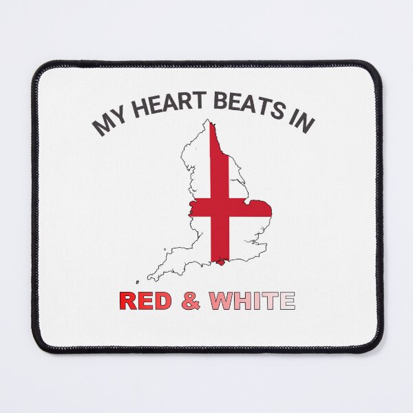 Item preview, England Three Lions - My Heart Beats in Red and White designed and sold by FancifulDesign.