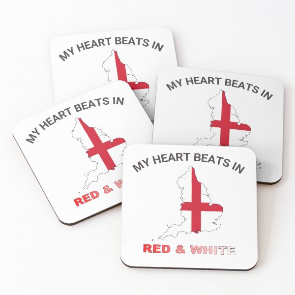 Item preview, England Three Lions - My Heart Beats in Red and White designed and sold by FancifulDesign.