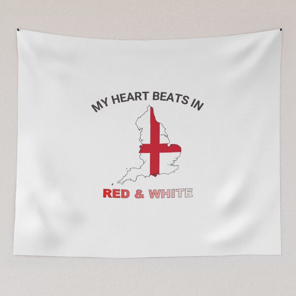 Item preview, England Three Lions - My Heart Beats in Red and White designed and sold by FancifulDesign.