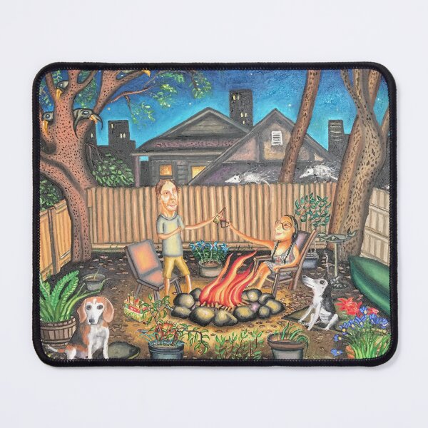 Item preview, Backyard Campfire Night with Dogs and Friends designed and sold by TomatiLove.