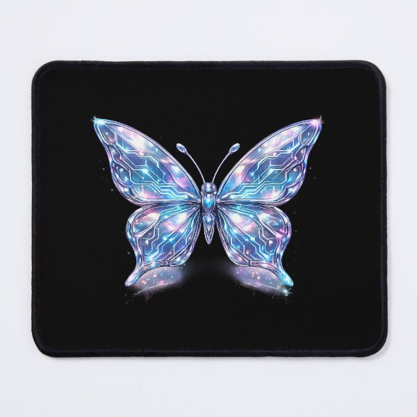 Item preview, Y2K Cyber-Butterfly - Futuristic Chrome Aesthetic designed and sold by Bratak.