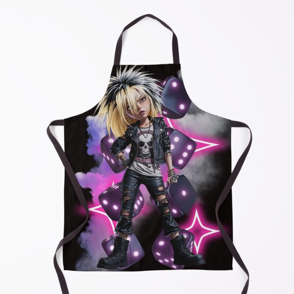 Item preview, Neon Punk Girl with Dice – Edgy Streetwear Aesthetic designed and sold by HIGHSQUARE.