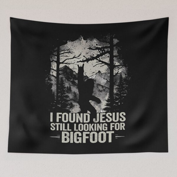 Artikelvorschau, Ich habe Jesus gefunden – immer noch auf der Suche nach Bigfoot – Lustiger Christ entworfen und verkauft von Jackstudioo.