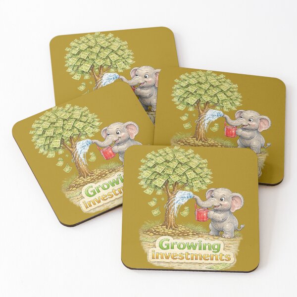 Item preview, Growing Investments Elephant Sticker – Cute Money Tree Finance Art designed and sold by Felixuss.