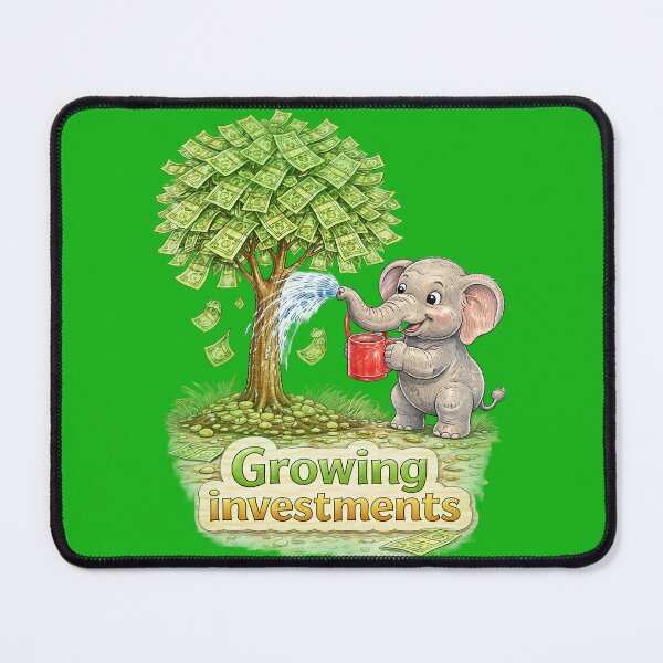 Item preview, Growing Investments Elephant Sticker – Cute Money Tree Finance Art designed and sold by Felixuss.