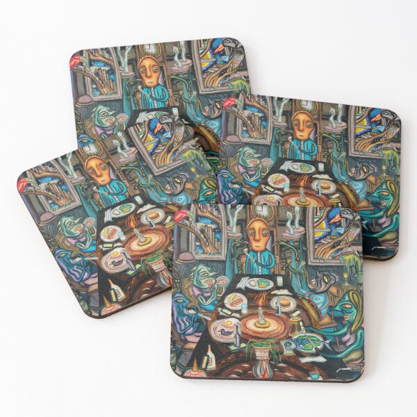 Item preview, Surreal Dinner Party with Strange Creatures designed and sold by TomatiLove.