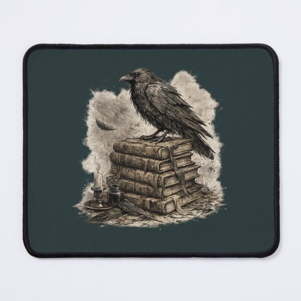 Item preview, Dark Academia Raven & Books - Moody Ink Sketch designed and sold by Bratak.
