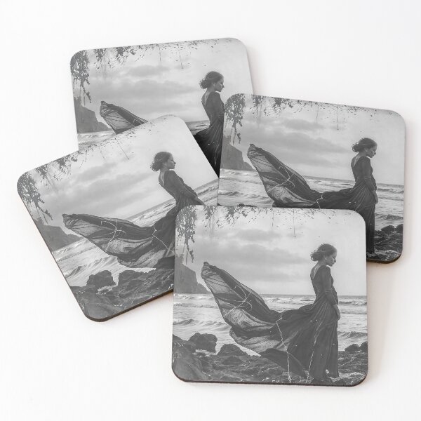 Item preview, Woman By Sea Black and White designed and sold by PyxieZen.