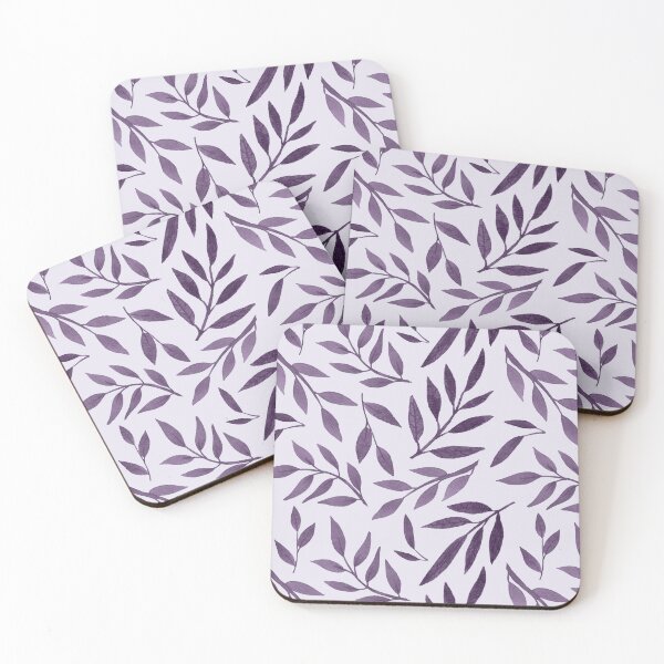 Item preview, Purple Watercolour Leaf Botanical Pattern on Lavender designed and sold by CMF Designs.