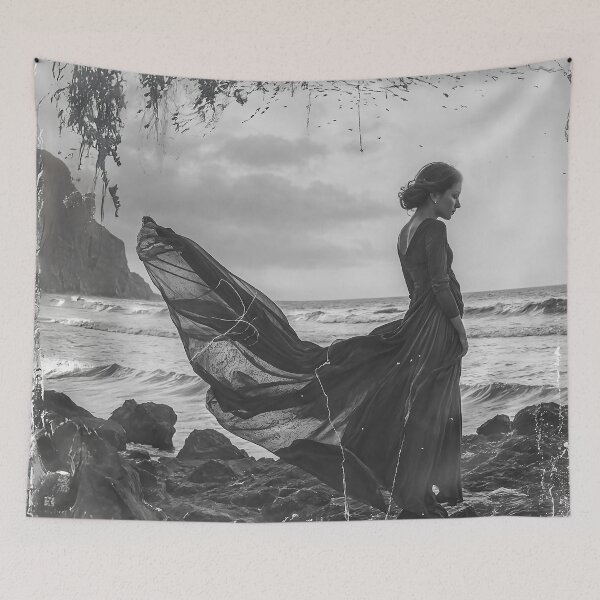 Item preview, Woman By Sea Black and White designed and sold by PyxieZen.
