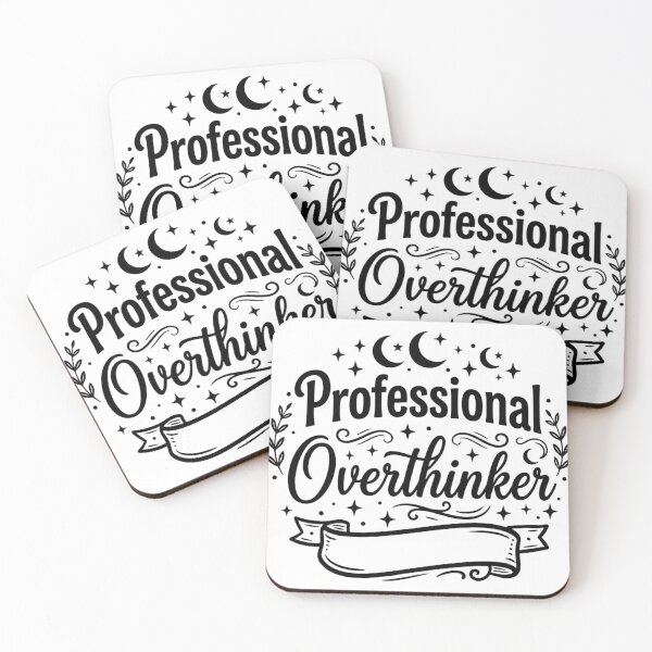 Aperçu de l'œuvre Professional Overthinker Funny Quote – Relatable Anxiety Humor Typography Design créée et vendue par StackWear-Studio.