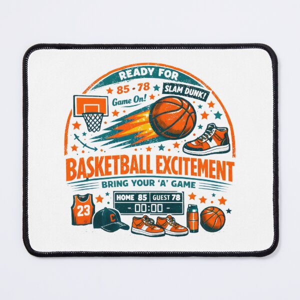 Item preview, Basketball Excitement Retro Slam Dunk Sports designed and sold by SplashTastic.