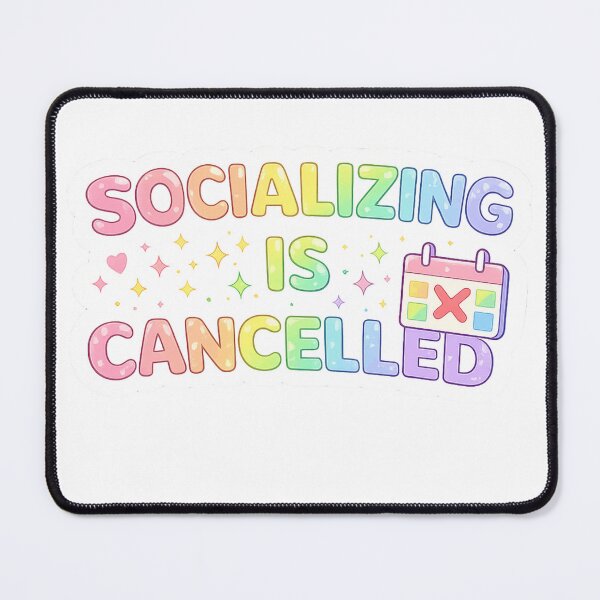 Item preview, Socializing Is Cancelled Sticker – Funny Anti Social Aesthetic Sticker designed and sold by CutePlix.