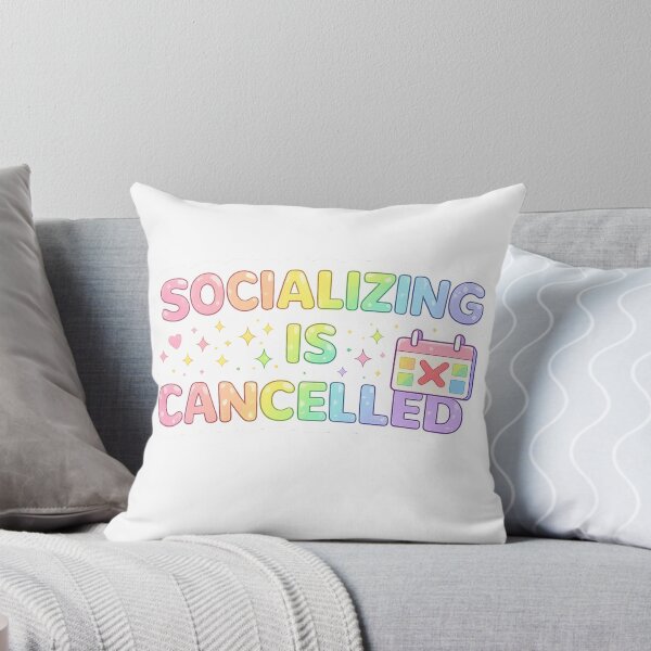 Item preview, Socializing Is Cancelled Sticker – Funny Anti Social Aesthetic Sticker designed and sold by CutePlix.