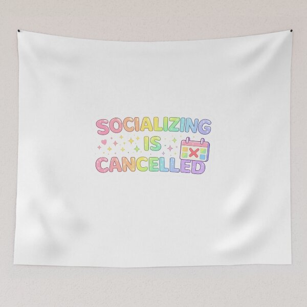 Item preview, Socializing Is Cancelled Sticker – Funny Anti Social Aesthetic Sticker designed and sold by CutePlix.