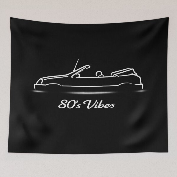 Item preview, Minimalist 80's vibe classic car convertible side view  designed and sold by MyPassionWorld.