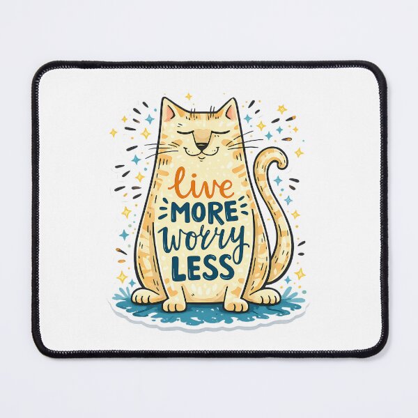 Item preview, Live More Worry Less Cat designed and sold by BeachBreezyVA.