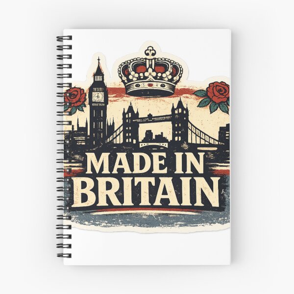 Item preview, Made in Britain Sticker | London Skyline Crown Rose UK British Pride Vintage Retro Decal designed and sold by irfanshikh.