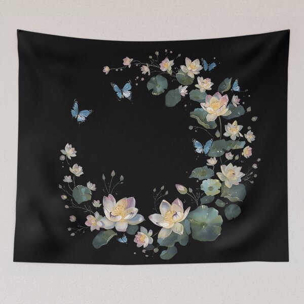 Item preview, Lotus flowers and butterflies  designed and sold by uunaa.