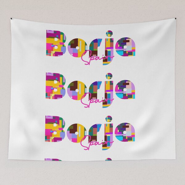 Item preview, Borja, Spain, Vibrant Abstract City Typography Art designed and sold by Wanderful-roads.