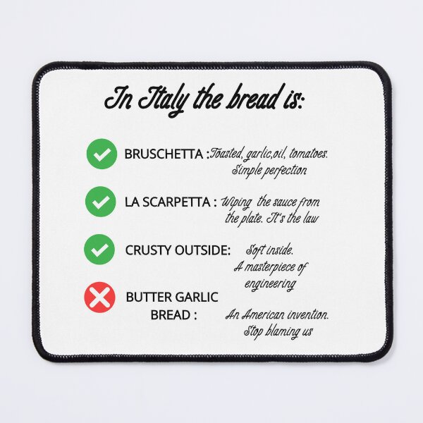 Item preview, Funny Italian Food Rules: The Bread Checklist Joke designed and sold by TheItaliandilemma.