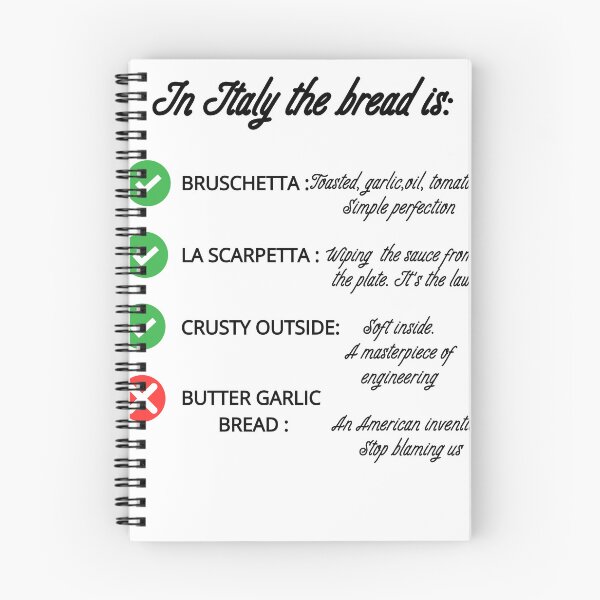 Item preview, Funny Italian Food Rules: The Bread Checklist Joke designed and sold by TheItaliandilemma.