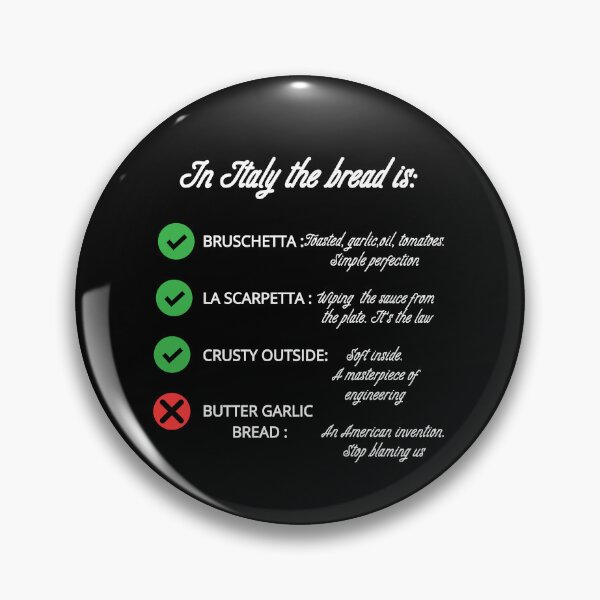 Item preview, Funny Italian Food Rules: The Bread Checklist Joke Black Version designed and sold by TheItaliandilemma.