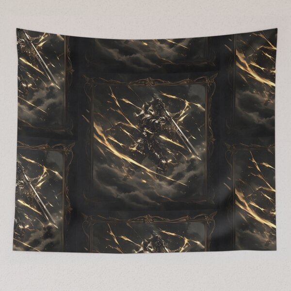 Item preview, Epic Golden Sword Strike Dark Fantasy Knight Gothic Anime Aesthetic designed and sold by MouradStudio.