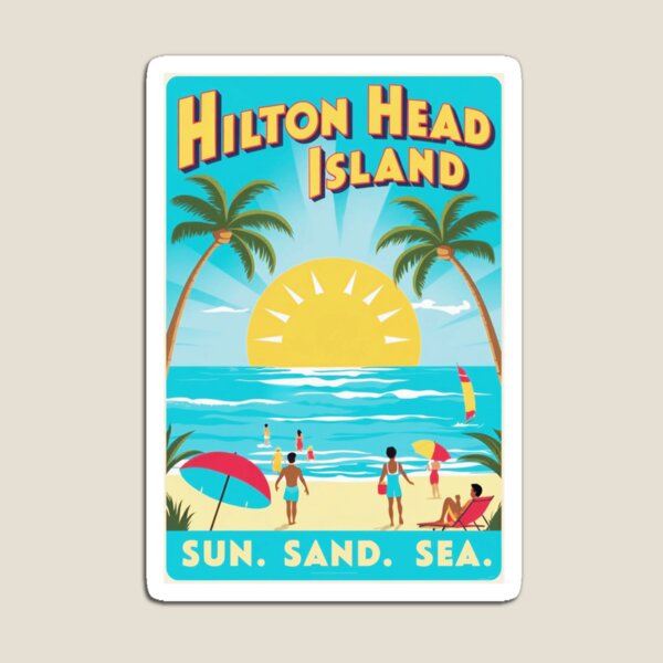 Item preview, Hilton Head Island Summer Retro Beach Poster Print designed and sold by bobparduephoto.