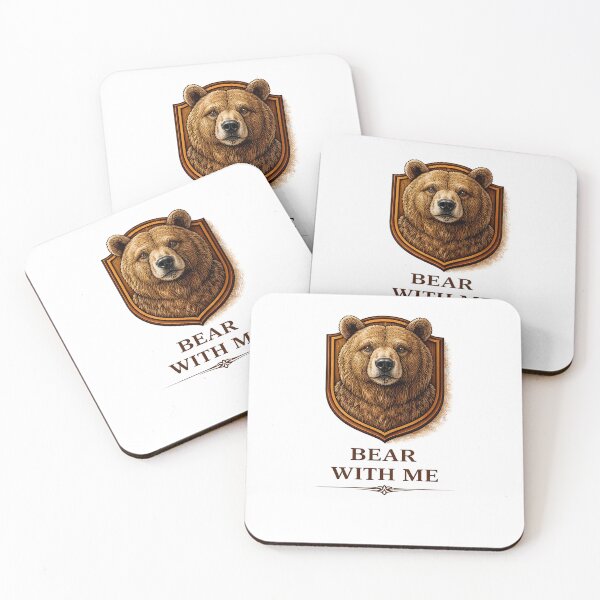Item preview, Bear With Me – Vintage Taxidermy Bear Pun Illustration designed and sold by Grand Illusions.