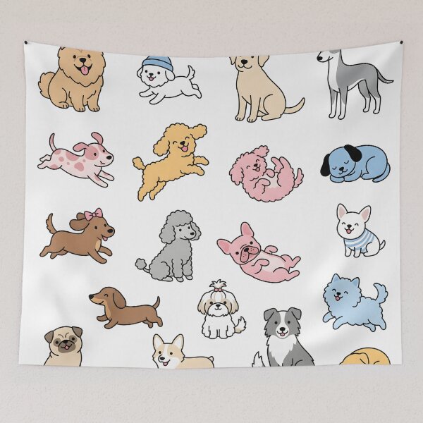 Item preview, Cute Dog Cartoon Set Kawaii Puppy Illustration Collection for Dog Lovers designed and sold by VineVibe16Studio.